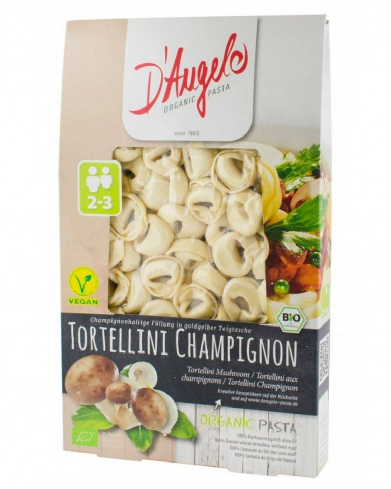 Tortellini cu ciuperci Champignon, D'Angelo Pasta, ECO, 250g